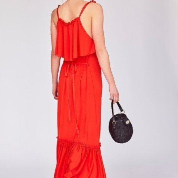 NWT Free People Coco Ruffle Tier Maxi Gown in Fire - Picture 6 of 9